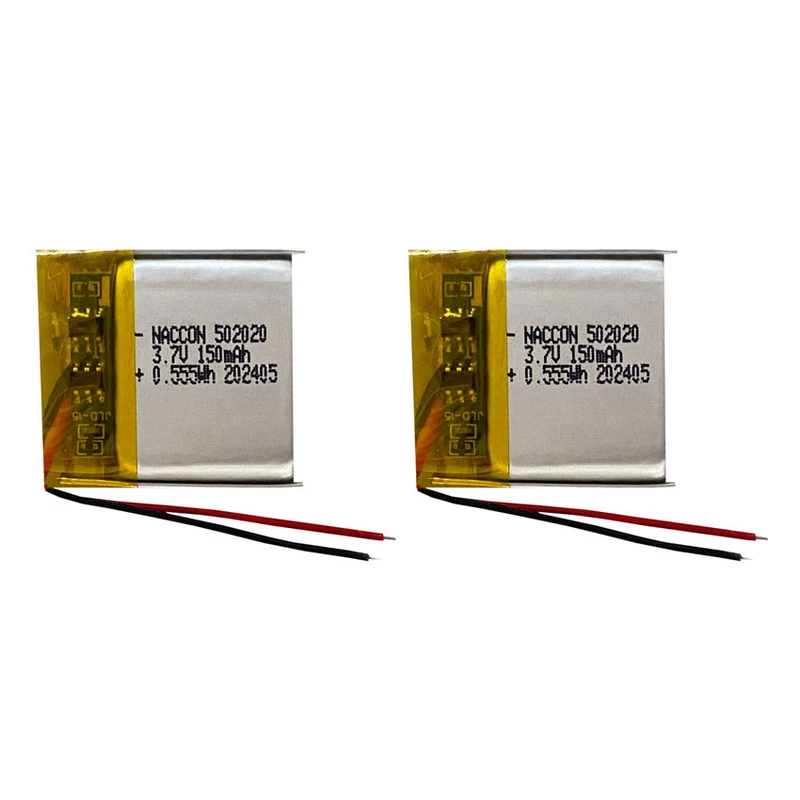 باتری لیتیومی کد 502020 ظرفیت 150 میلی آمپر ساعت بسته 2 عددی