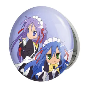 آینه جیبی خندالو طرح ایزومی و کاگامی انیمه ستاره خوش شانس Lucky Star  مدل تاشو کد 23610 