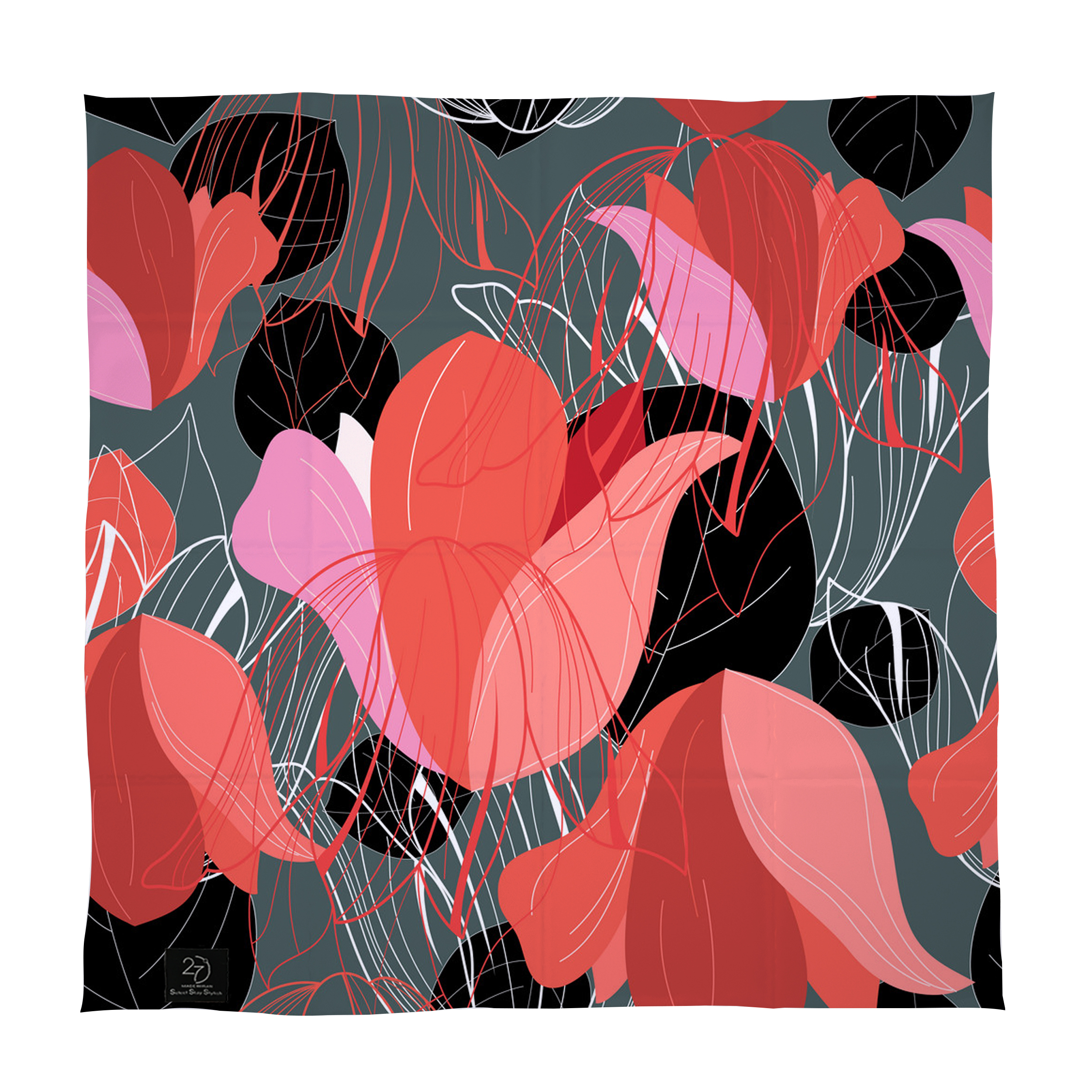   دستمال سر و گردن 27 طرح گل کد H17