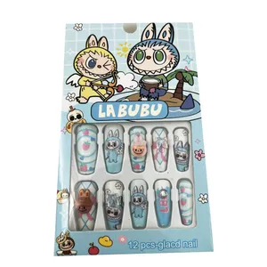 ناخن مصنوعی دست کودک مدل لبوبو بسته ۱۲ عددی