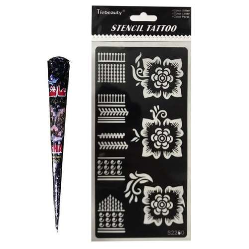 شابلون تتو و حنا طراحی کد 212 بسته 2 عددی