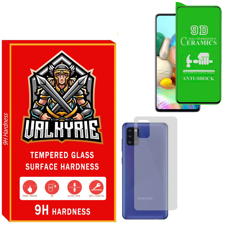 محافظ صفحه نمایش سرامیکی والکری مدل CRBKV_01 مناسب برای گوشی موبایل سامسونگ Galaxy A31 به همراه محافظ پشت گوشی