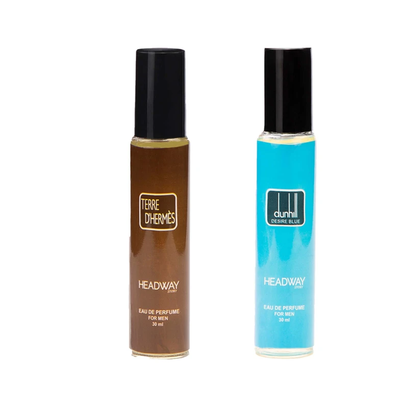 عطر جیبی مردانه هدوی استوری مدل تق هرمس و دانهیل دیزایر بلو حجم 30 میلی لیتر مجموعه 2 عددی 