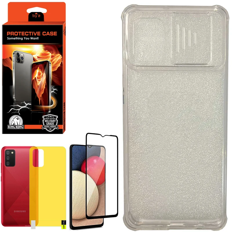 کاور کینگ کونگ مدل PC2A مناسب برای گوشی موبایل سامسونگ Galaxy A03S/A02S به همراه محافظ صفحه نمایش و محافظ پشت گوشی