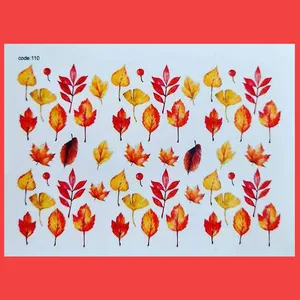 استیکر طراحی ناخن طرح برگ های پاییزی مدل C110