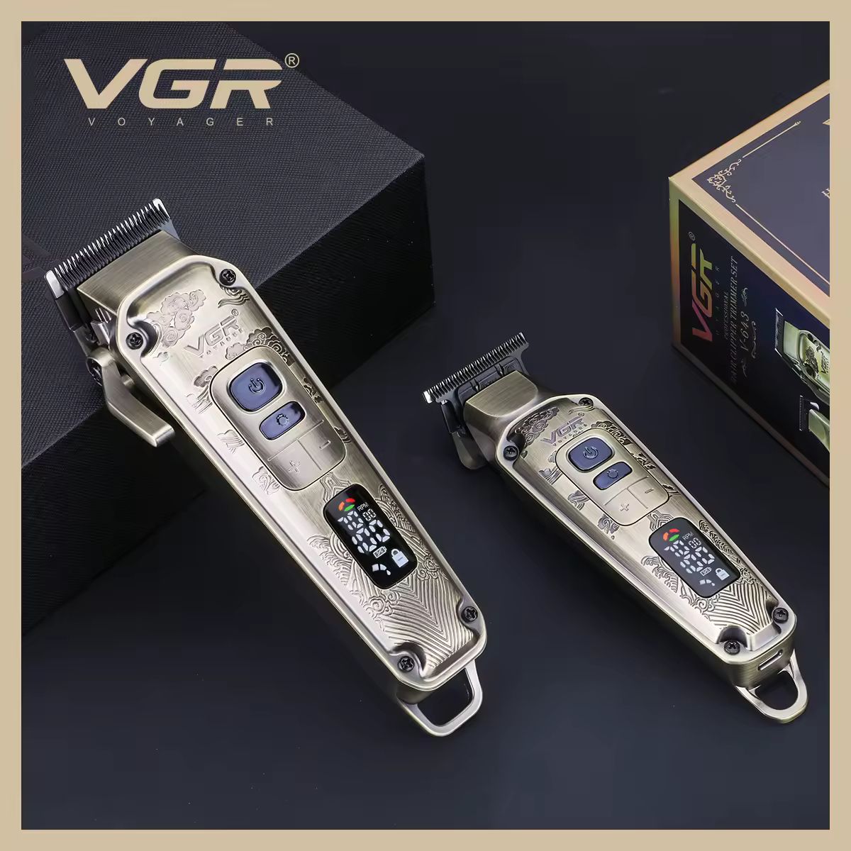 ماشین اصلاح موی سر و صورت وی جی ار مدل V-643+5Vadapter مجموعه دو عددی -  - 2