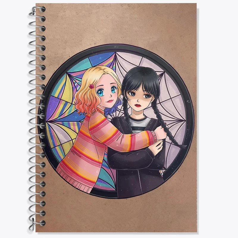 دفتر زبان 50 برگ خندالو مدل سه خط طرح سریال ونزدی Wednesday کد 25179