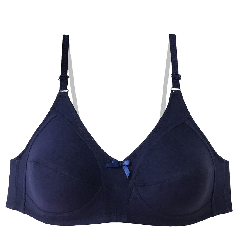 سوتین زنانه شارمین مدل نخی دور بسته رنگ سرمهای