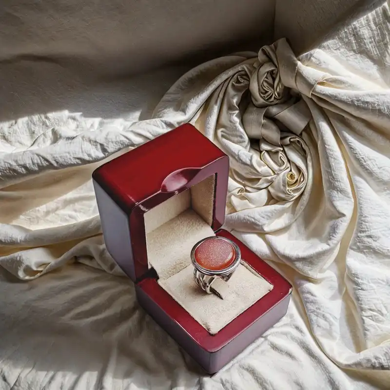 انگشتر نقره زنانه عقیق دروزی مدل PiArte R77-50