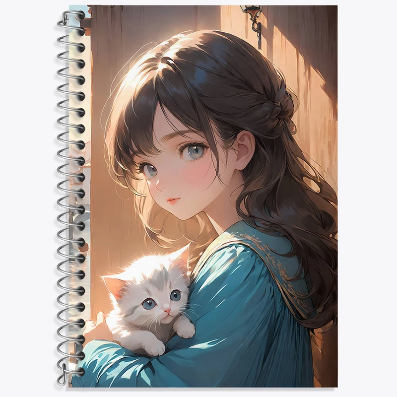 دفتر زبان 50 برگ خندالو مدل سه خط طرح دخترانه کد N2606