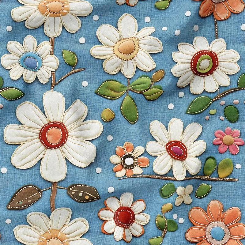 پارچه ملحفه عرض 1.5 متر پارچه باما طرح پنج بعدی گل آیهان کد 5013584 رنگ آبی