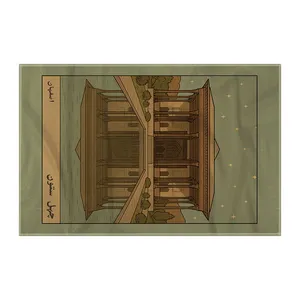 کاغذ کادو ترمه طراحان ایده مدل کارت کاخ چهل ستون اصفهان کد map1504 سایز 57x37 سانتی متر