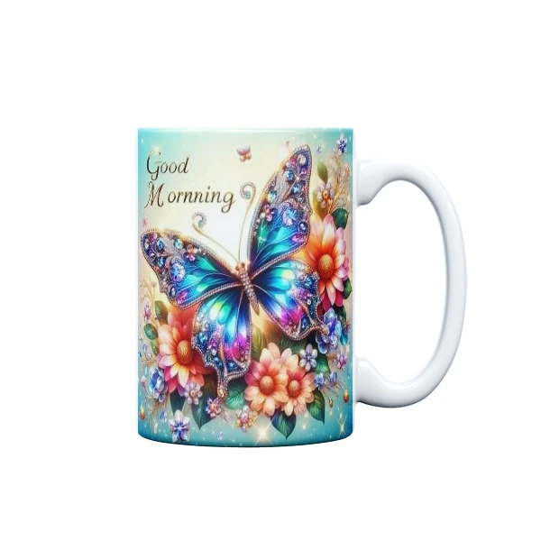 ماگ مدل فانتزی طرح پروانه کد 473