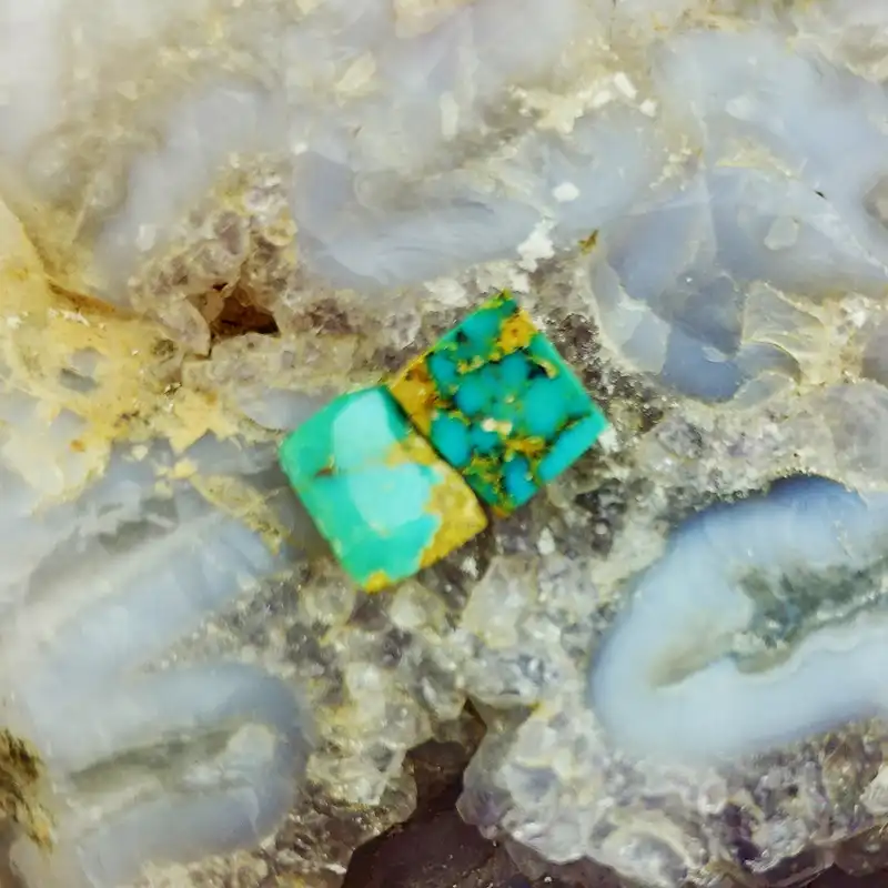 سنگ فیروزه نیشابور سلین کالا کد pc2-29 مجموعه دو عددی