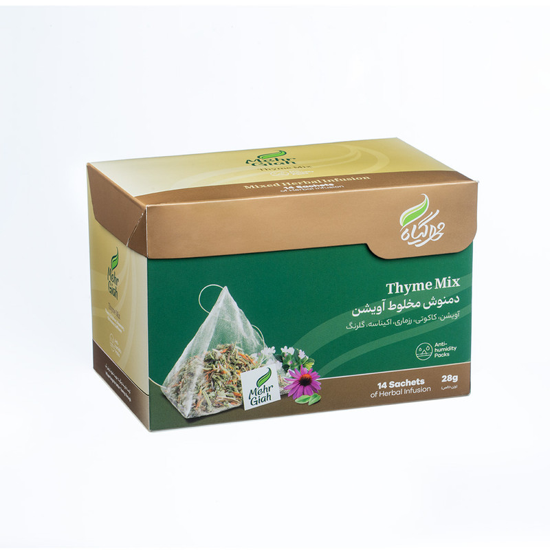 دمنوش گیاهی مخلوط آویشن مهرگیاه بسته 14 عددی