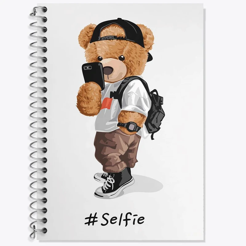 دفتر زبان 50 برگ خندالو مدل دو خط طرح تدی Teddy کد 26177