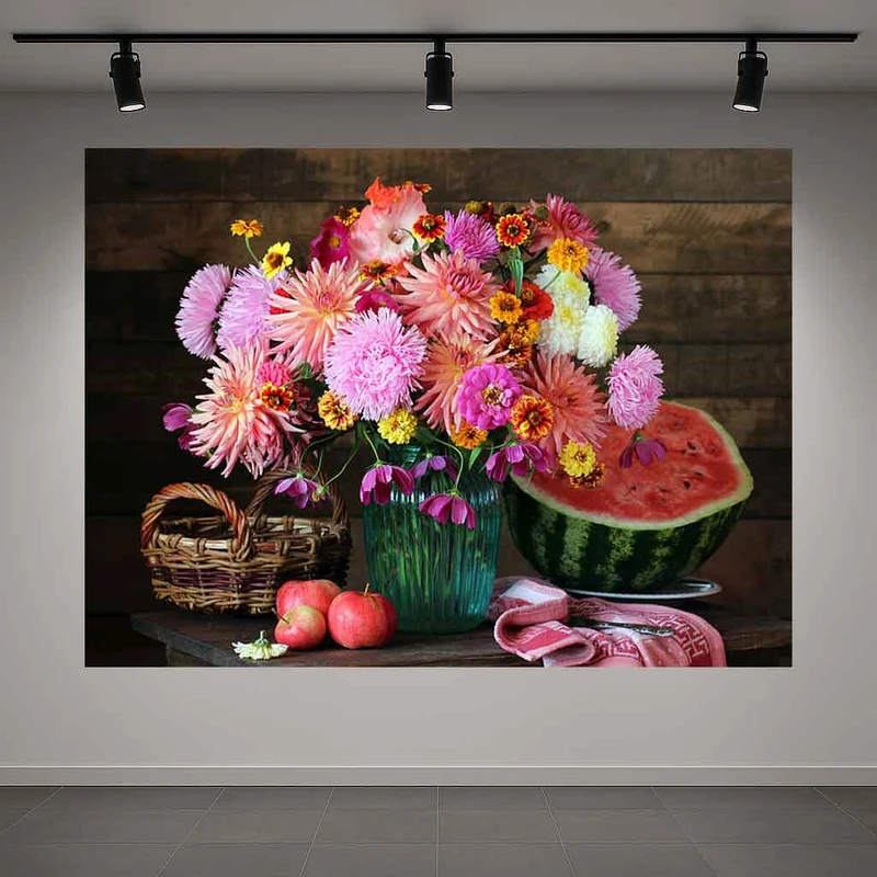 پوستر پارچه ای طرح مخمل گل مدل دسته گل کد PD1311861