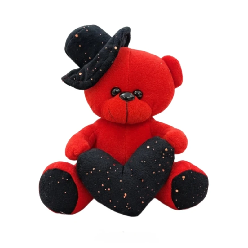 عروسک پولیشی مدل خرس کلاه دار قلب بدست ارتفاع ۲۰ سانتی متر