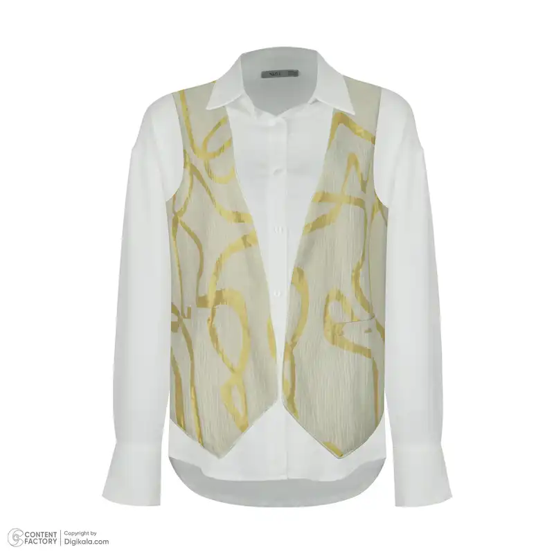 ست شومیز و جلیقه زنانه نیزل مدل 0001-356 رنگ سفید