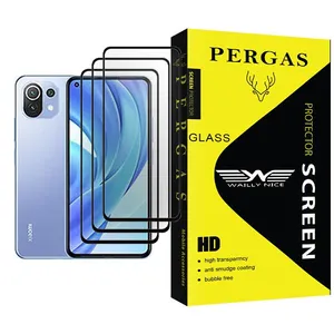 Waily Nice Pergas Glass MIX003 Screen Protector For Xiaomi Mi 11 Lite Pack Of 3