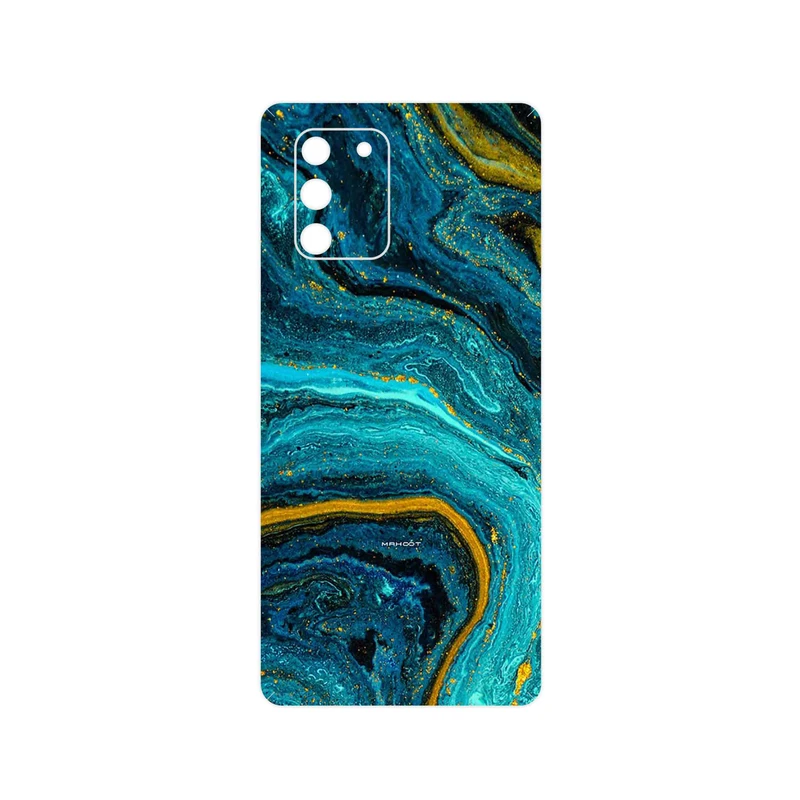 برچسب پوششی ماهوت مدل Turquoise marblewith golden streaks مناسب برای گوشی موبایل سامسونگ Galaxy S10 Lite