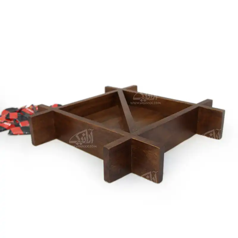 شکلات خوری چوبی‏‏ ساده‏ ‏‏رنگ ‏قهوه ای‏ طرح ‏دو تکه‏ مدل 1001500009