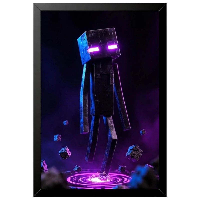 تابلو بکلیت طرح گیمینگ ماینکرفت Minecraft مدل B-po2281 فریم مشکی