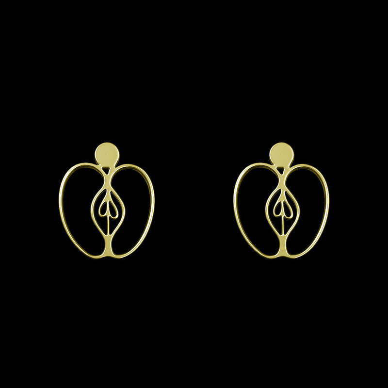 گوشواره طلا 18 عیار زنانه مدوپد مدل سیب کد GA1-12977