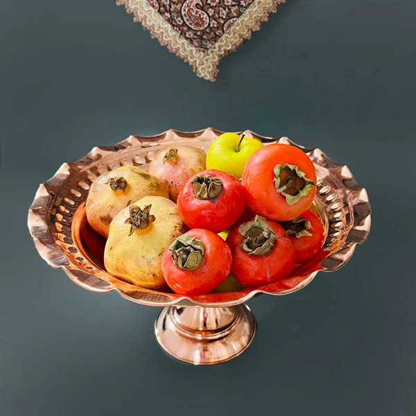 عکس شماره 2 : ست 4 تکه ظروف پذیرایی مسی و nbsp;مدل ارکیده کد zh345