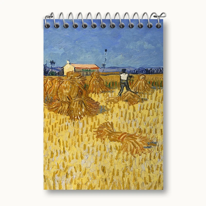 دفتر یادداشت 50 برگ خندالو مدل برداشت ذرت در پروونس ونسان ونگوگ (Van Gogh) کد 36787