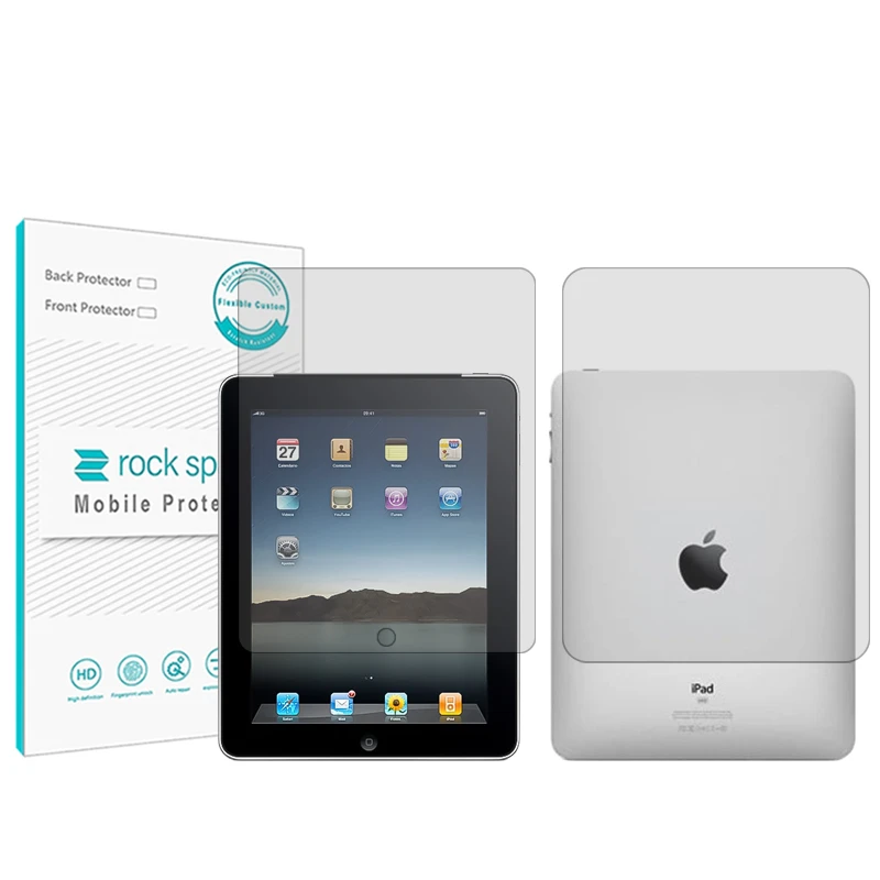 محافظ صفحه نمایش شفاف راک اسپیس مدل Hygel مناسب برای تبلت اپل iPad Wi-Fi به همراه محافظ پشت تبلت