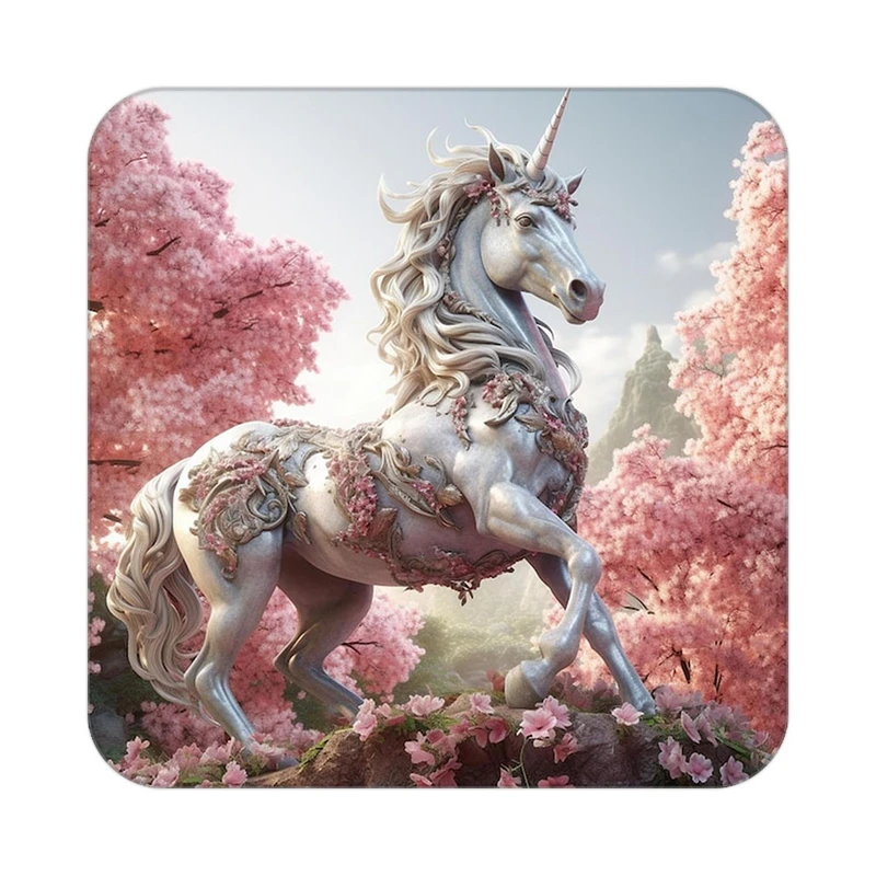 زیر لیوانی کاکتی طرح اسب تک شاخ و یونیکورن مدل mp31241