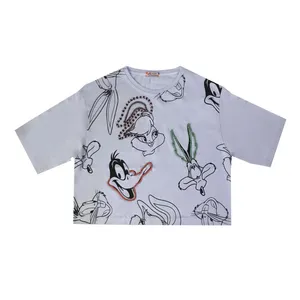 کراپ‌تاپ آستین کوتاه زنانه مدل خرگوش