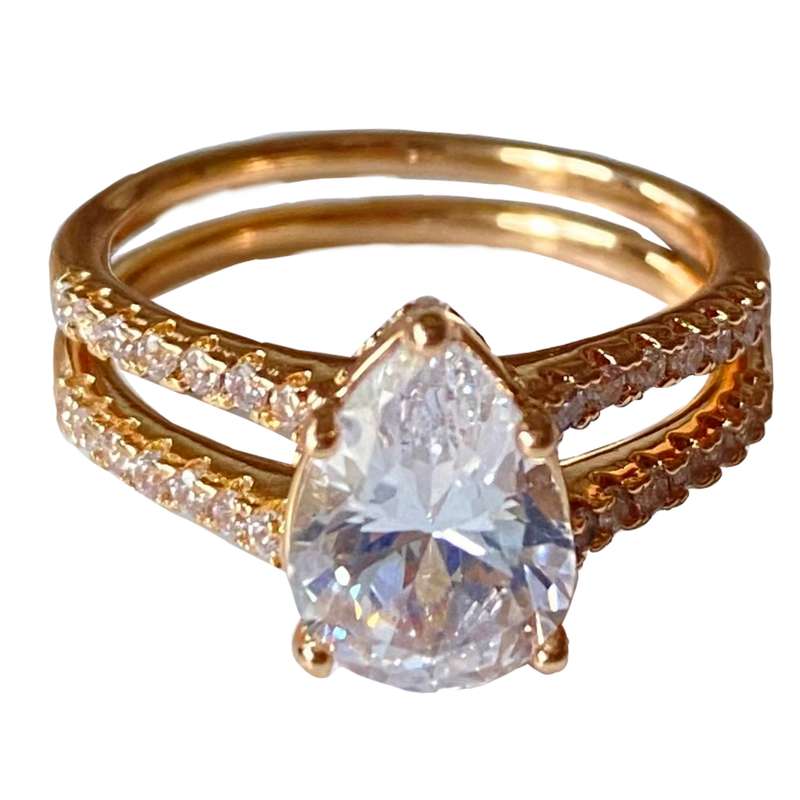 انگشتر زنانه ژوپینگ مدل نگینی رینگ