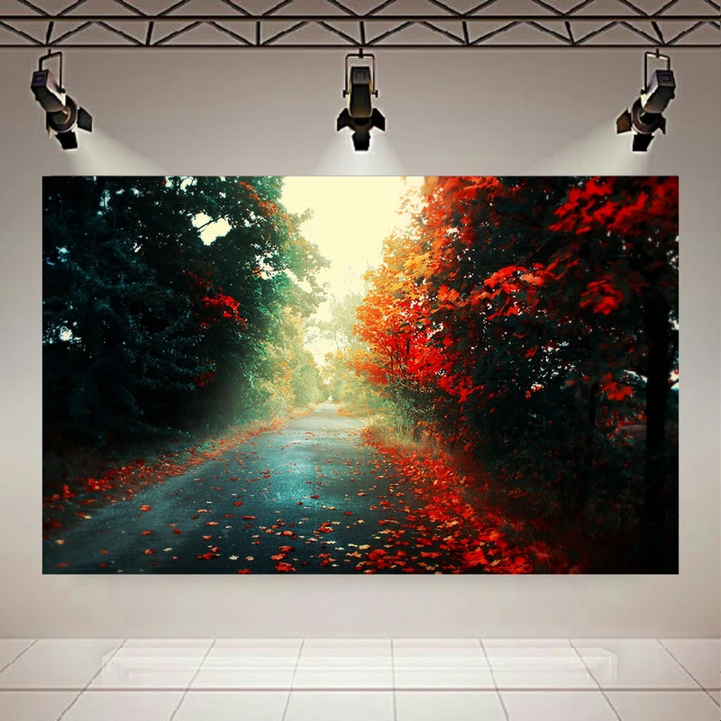 پوستر طرح طبیعت مدل جاده پاییزی کد PD2939