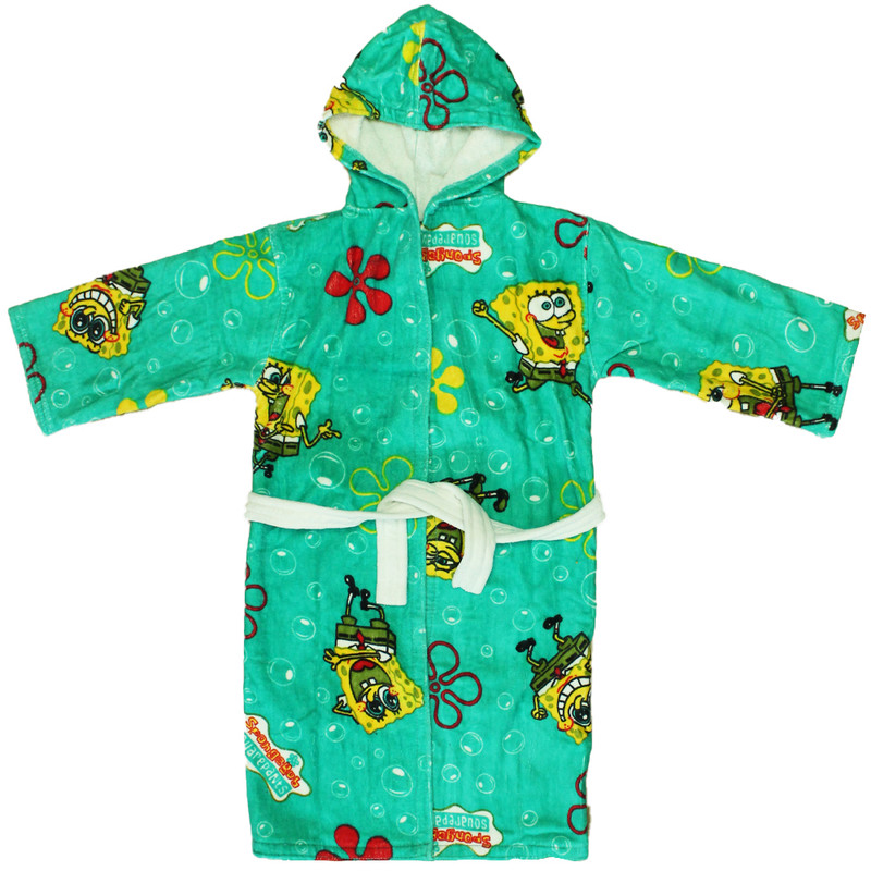 حوله پالتویی کودک ماهان طرح باب اسفنجی سایز 100 سانتی متر