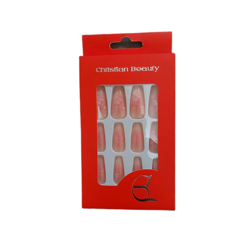 ناخن مصنوعی دست کریستین بیوتی مدل گل بسته 12 عددی