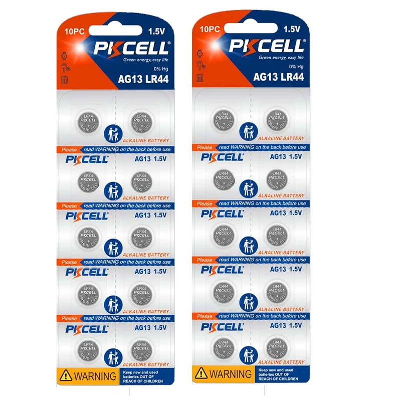 باتری ساعت پی کی سل مدل AG13 LR44 ولت 1.5 مجموعه 20 عددی