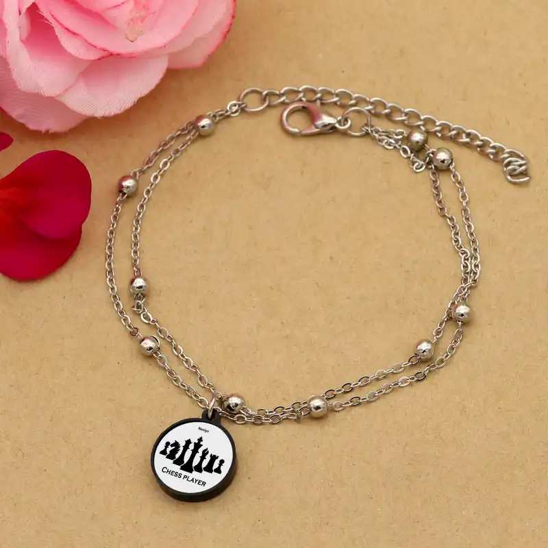 پابند زنانه ناکسیگو مدل شب تاب طرح شطرنج کد LB7411