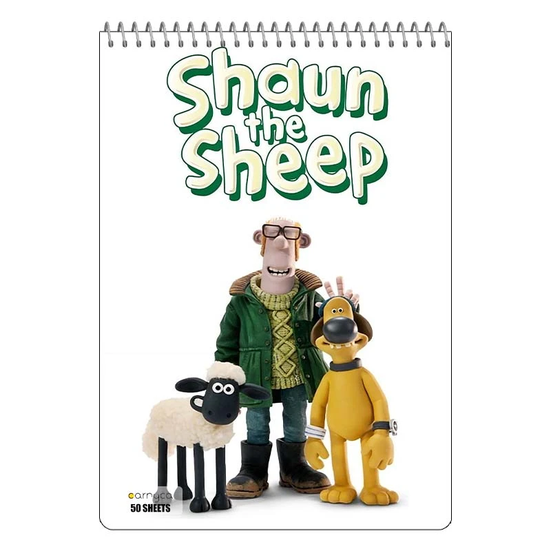 دفتر نقاشی 50 برگ سیمی کارنیکا طرح بره ناقلا shuan the sheep کد 71540