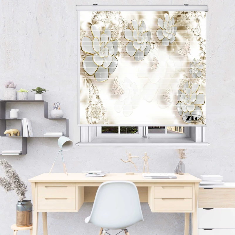 پرده زبرا زیو مدل سیلوئت 3D1232 سایز 150x150 سانتی متر