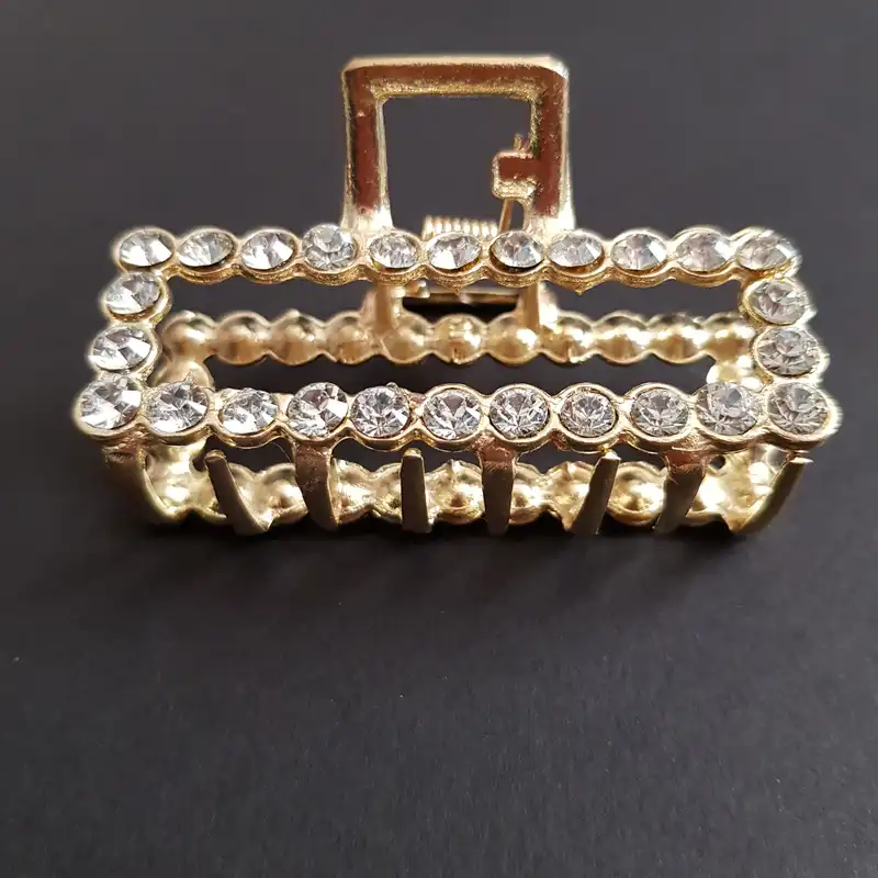 کلیپس مو زنانه مدل مستطیل نگین دار