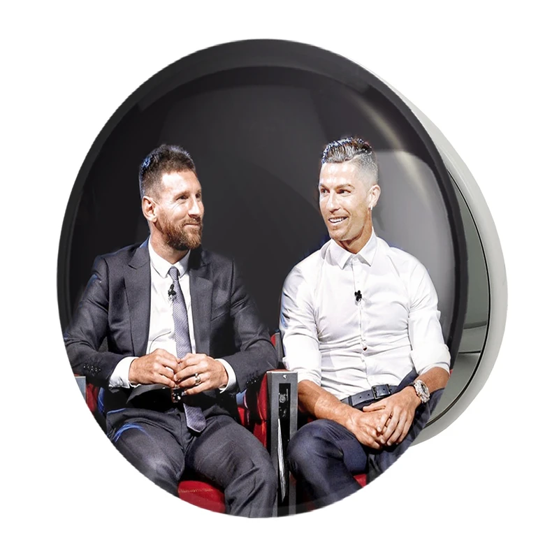 آینه جیبی خندالو طرح کریستیانو رونالدو و لیونل مسی مدل تاشو کد 13997 