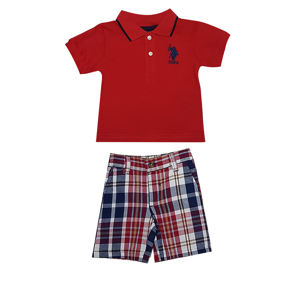 ست پولوشرت و شلوارک پسرانه یو اس پولو مدل p05