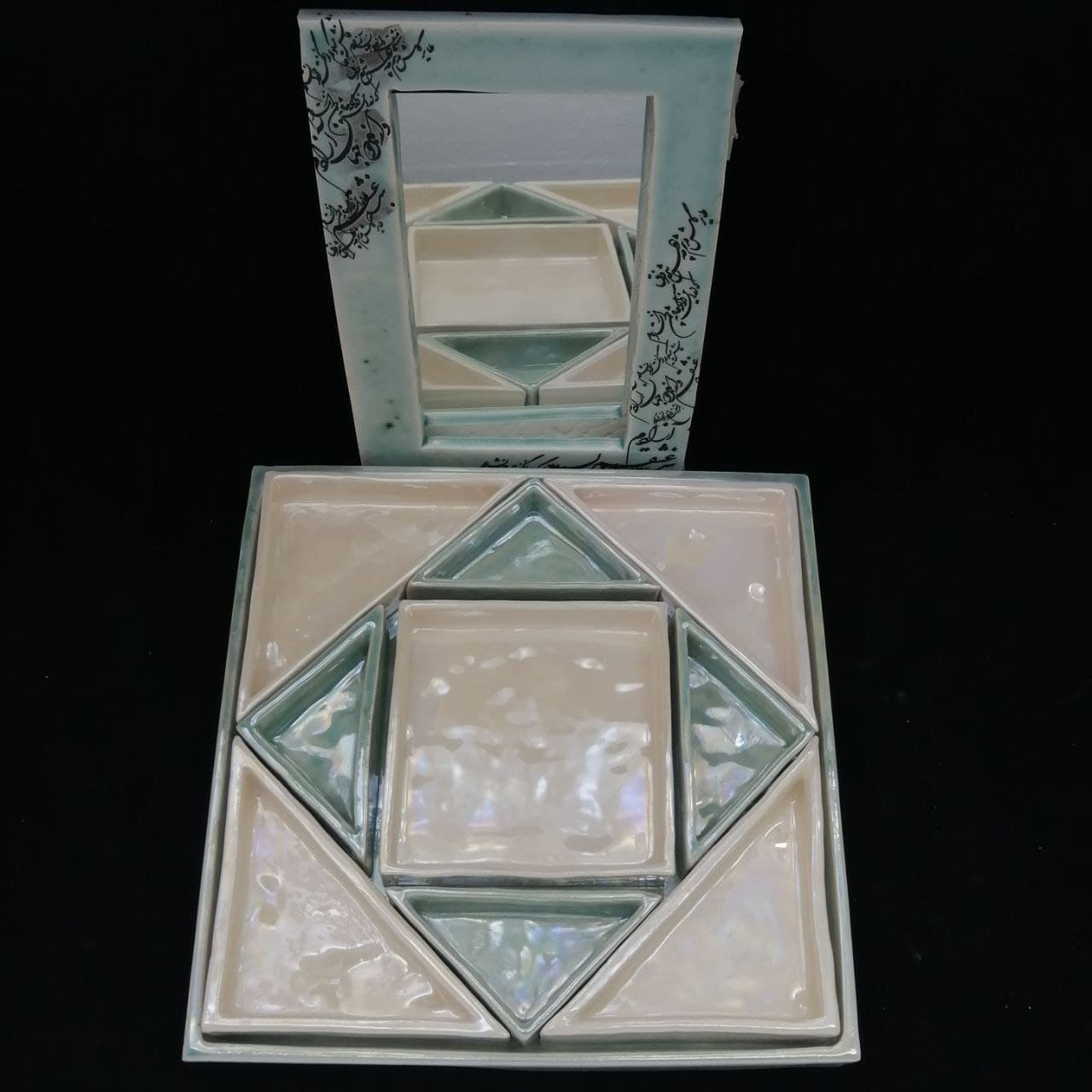 مجموعه 11 پارچه هفت سین طرح فیروزه مدل مثلثی کد 4487752