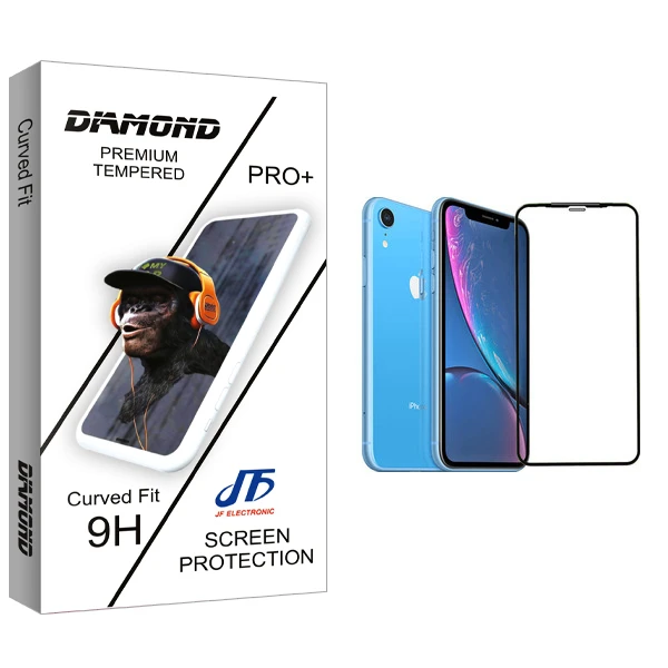 محافظ صفحه نمایش 5D جی اف مدل Diamond glass مناسب برای گوشی موبایل اپل iPhone XR