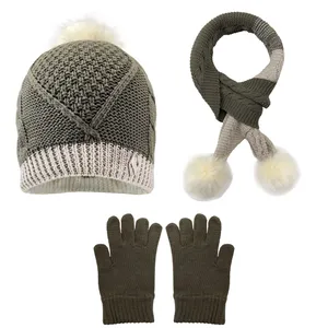 ست کلاه و شال گردن و دستکش بچگانه تارتن مدل 65010