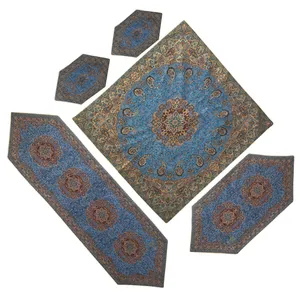 ست 5 تکه رومیزی ترمه سیمرغ یزد کد 4021