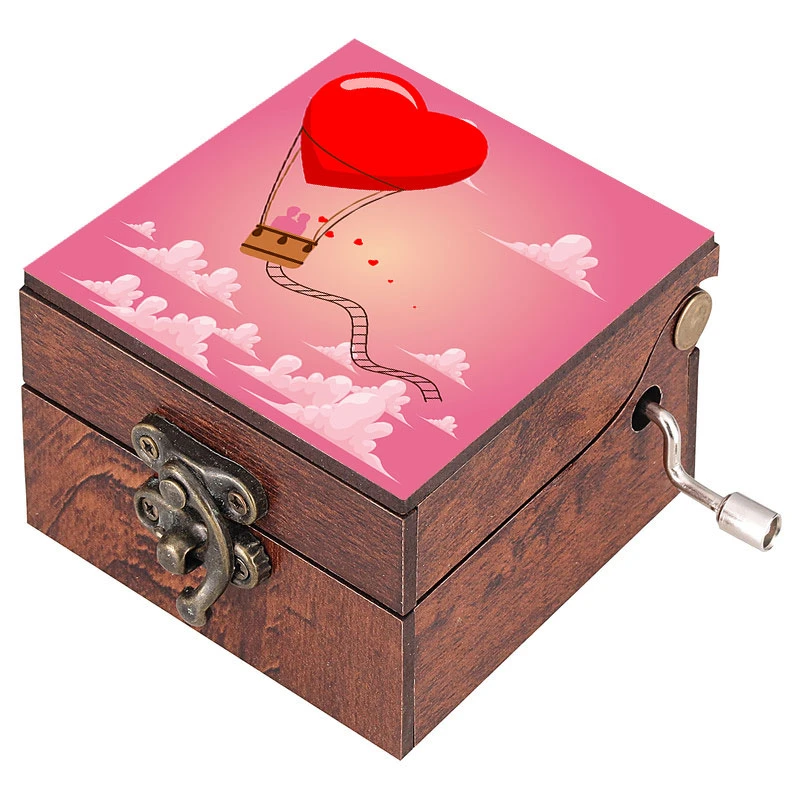 جعبه موزیکال مدل هندلی طرح بالون و قلب کد 1094
