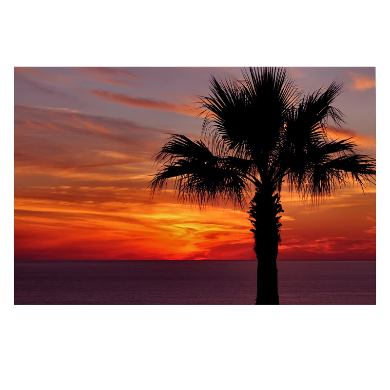 فرش پارچه‌ای مدل فرشینه طرح دریا غروب خورشید کد AR3060298